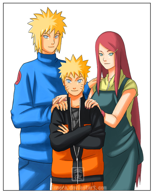 minato  kushina and naruto by inner