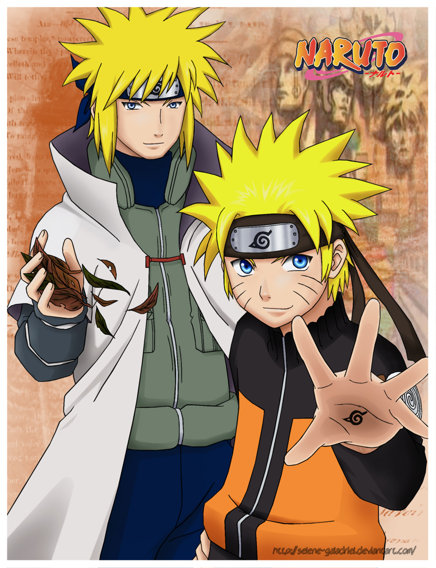 Naruto and Minato by Selene Galadriel