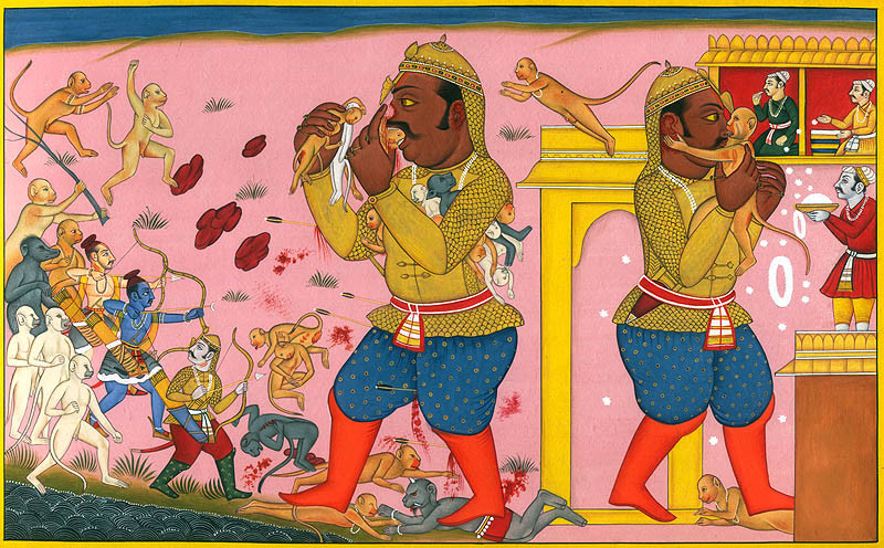 lord rama in battle with kumbhakarana with his hj79