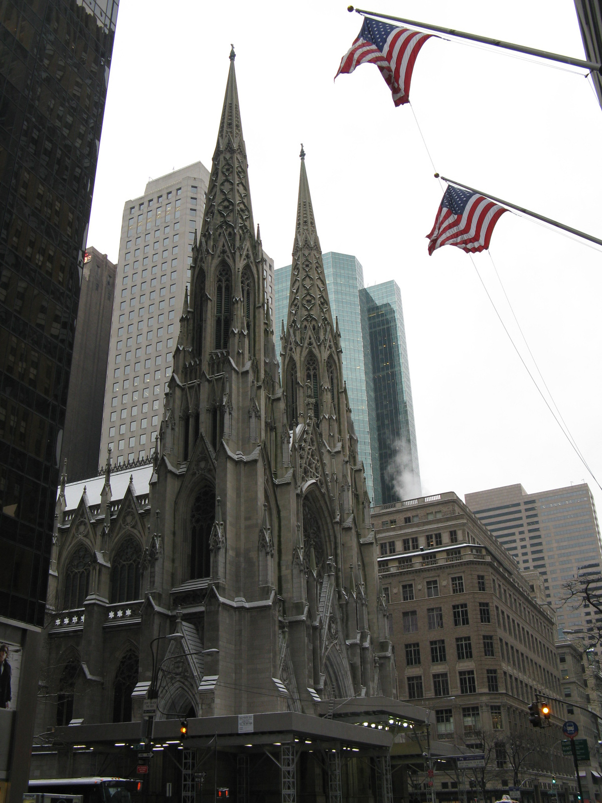 Church and flags