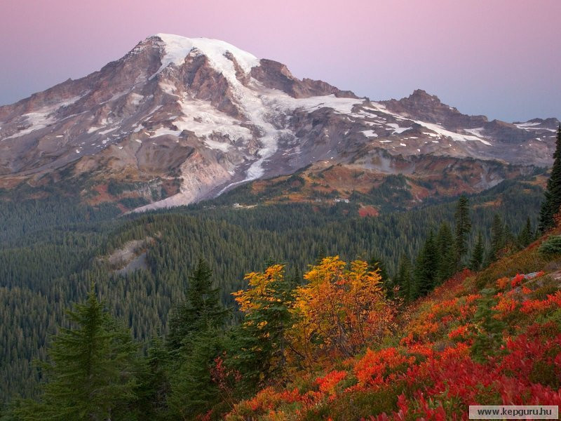 Napkelte-Mount Rainer Nemzeti Park-Washington-USA