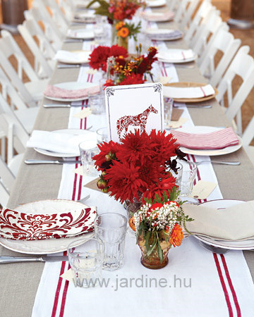 jardine asztal dekor piros