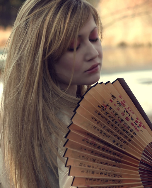 blond girl in japan