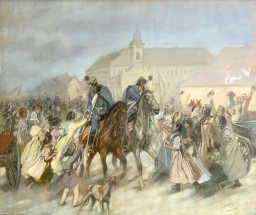 Würtenberi huszárok 1848-ban Pesten