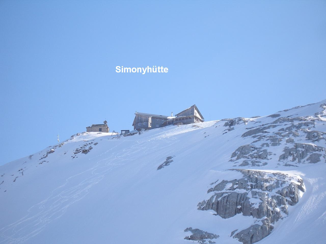 Útban a Gjaidalm-hoz, Simonyhütte alatt.