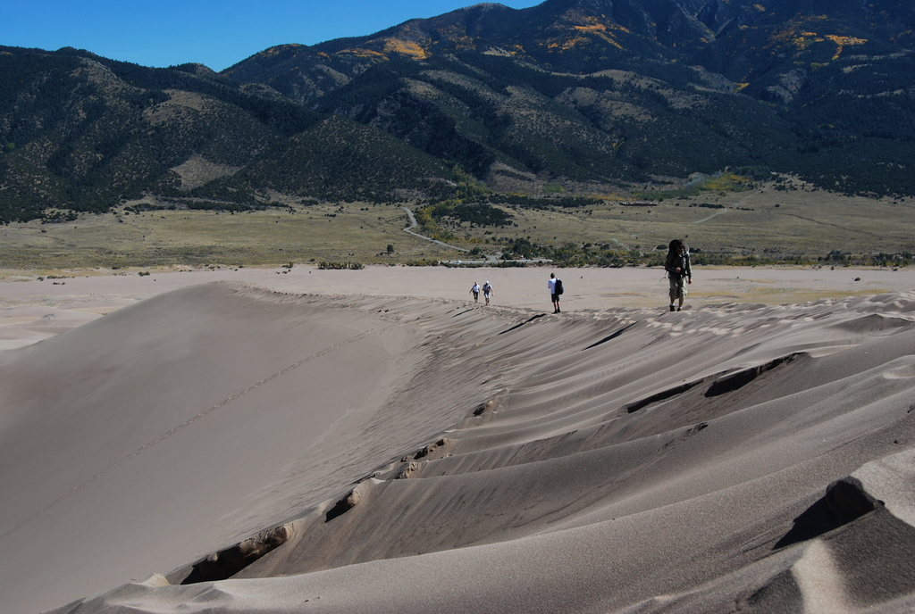 US 2010 Day18  052 Climbing High Dune, Great Sand Dunes NP, CO