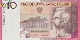 Lengyelország 10 Zlotych emlék bankjegy E