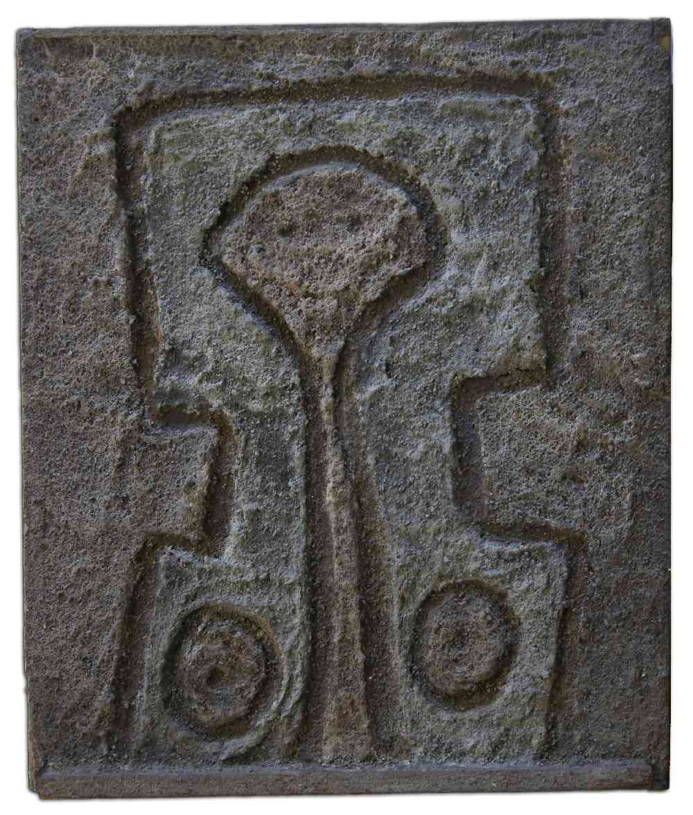 531 - Veress Pál - Asszony bálvány, 1978. 37x31cm - Salak relief