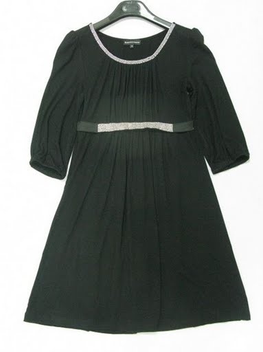 90729A-24  DNG BLACK COTTON JERSEY DRESS SIZE 2 4 6  PRICE USD 4