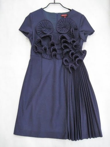 90804A-06 PRADA PURPLE WOOL COTTON DRESS SIZE 2 4 6 PRICE USD 45