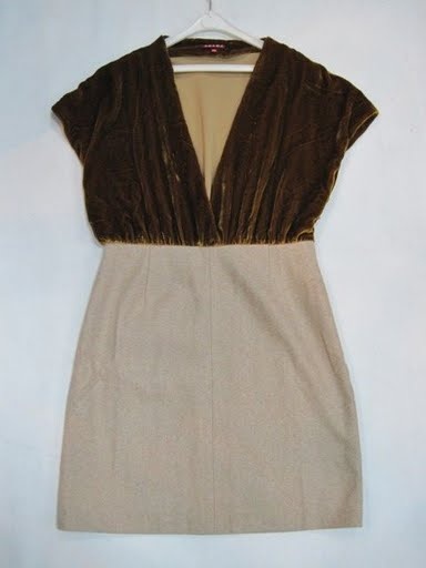 90807A-07 PRADA BEIGE VELOUR&WOOL COTTON DRESS SIZE 2 4 6 PRICE 