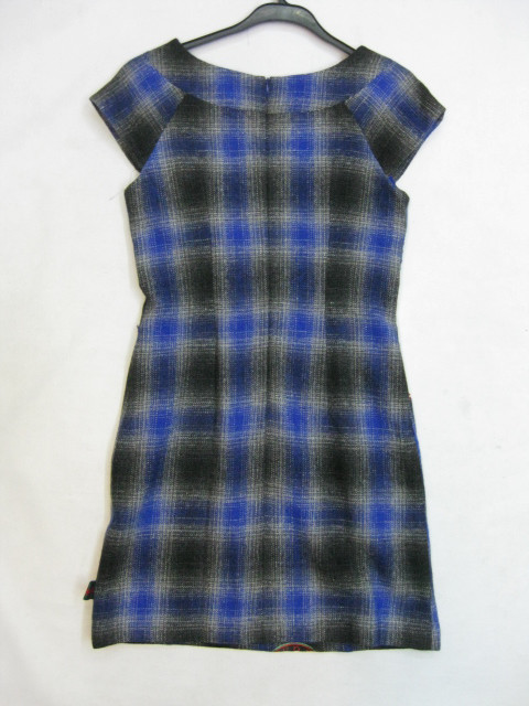 91017A-02 GUCCI BLUE WOOL&COTTON DRESS SIZE 2 4 6 (BACK) PRICE U