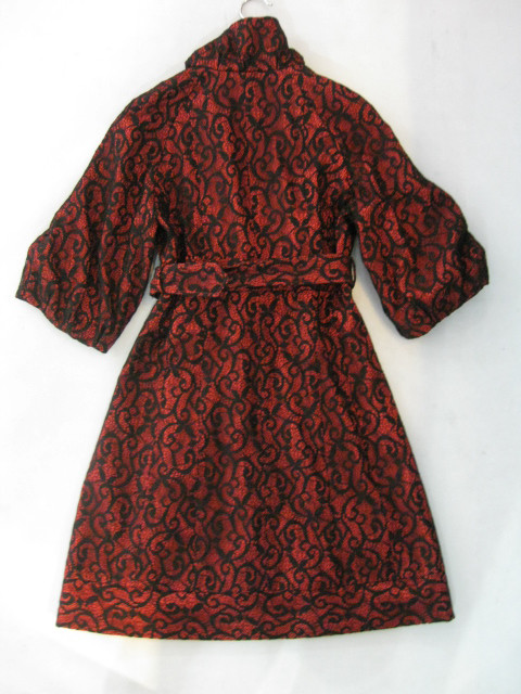 90924A-20  CHANEL RED LACE&POLYESTER DRESS SIZE 2 4 6 (BACK) PRI