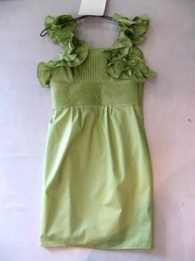 90806B-24 MIUMIU GREEN COTTON DRESS SIZE 2 4 6 PRICE USD 45[1]