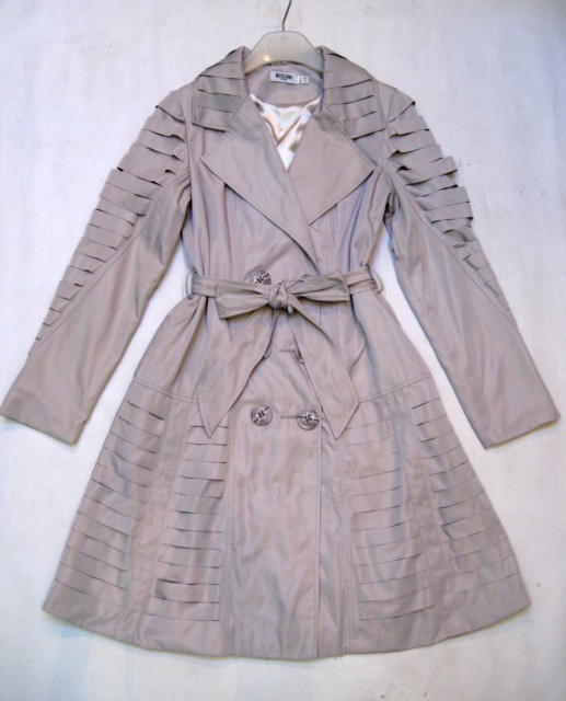 90920B-01 MOSCHINO GREY-BEIGE COTTON&POLYESTER DUSTCOAT SIZE 2 4