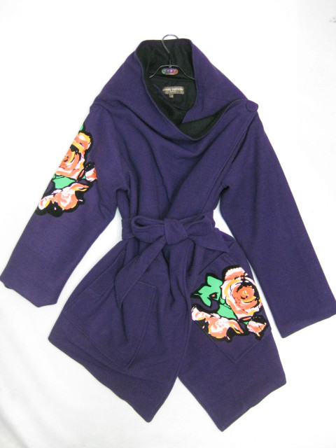 91010A-38B  LV PURPLE WOOL&COTTON  COAT SIZE 2 4 6 PRICE USD49