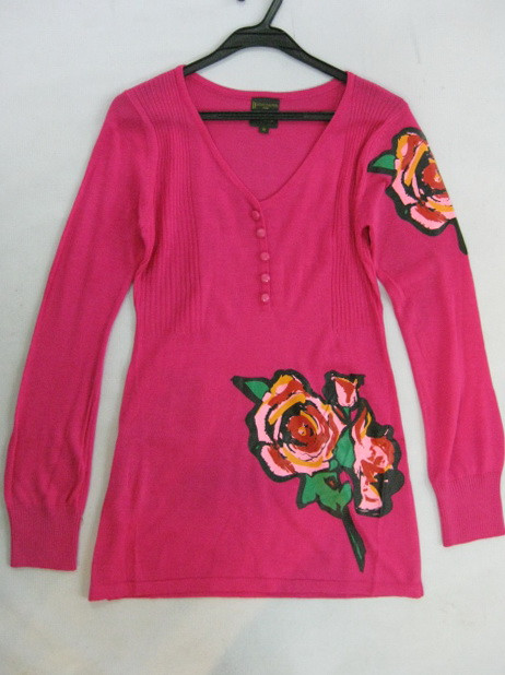 91013A-15A   LV  ROSE- RED KNITTING DRESS  SIZE 2 4 6 PRICE USD3