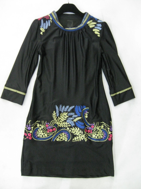 91017A-30   ANNA SUI BLACK COTTON JERSEY DRESS SIZE 2 4 6 PRICE 