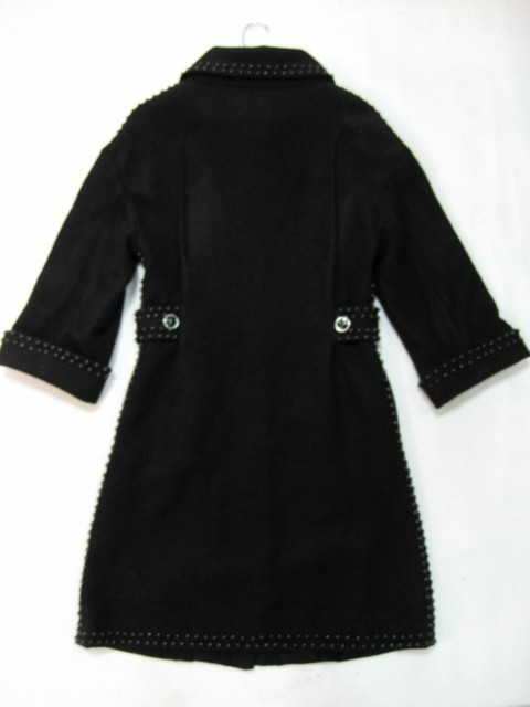 90924B-24  KENZO BLACK WOOL COAT SIZE 2 4 6 (BACK) PRICE USD58