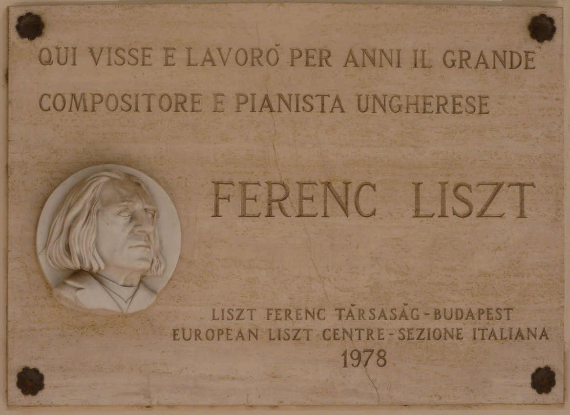 Tivoli, Liszt Ferenc emléktábla