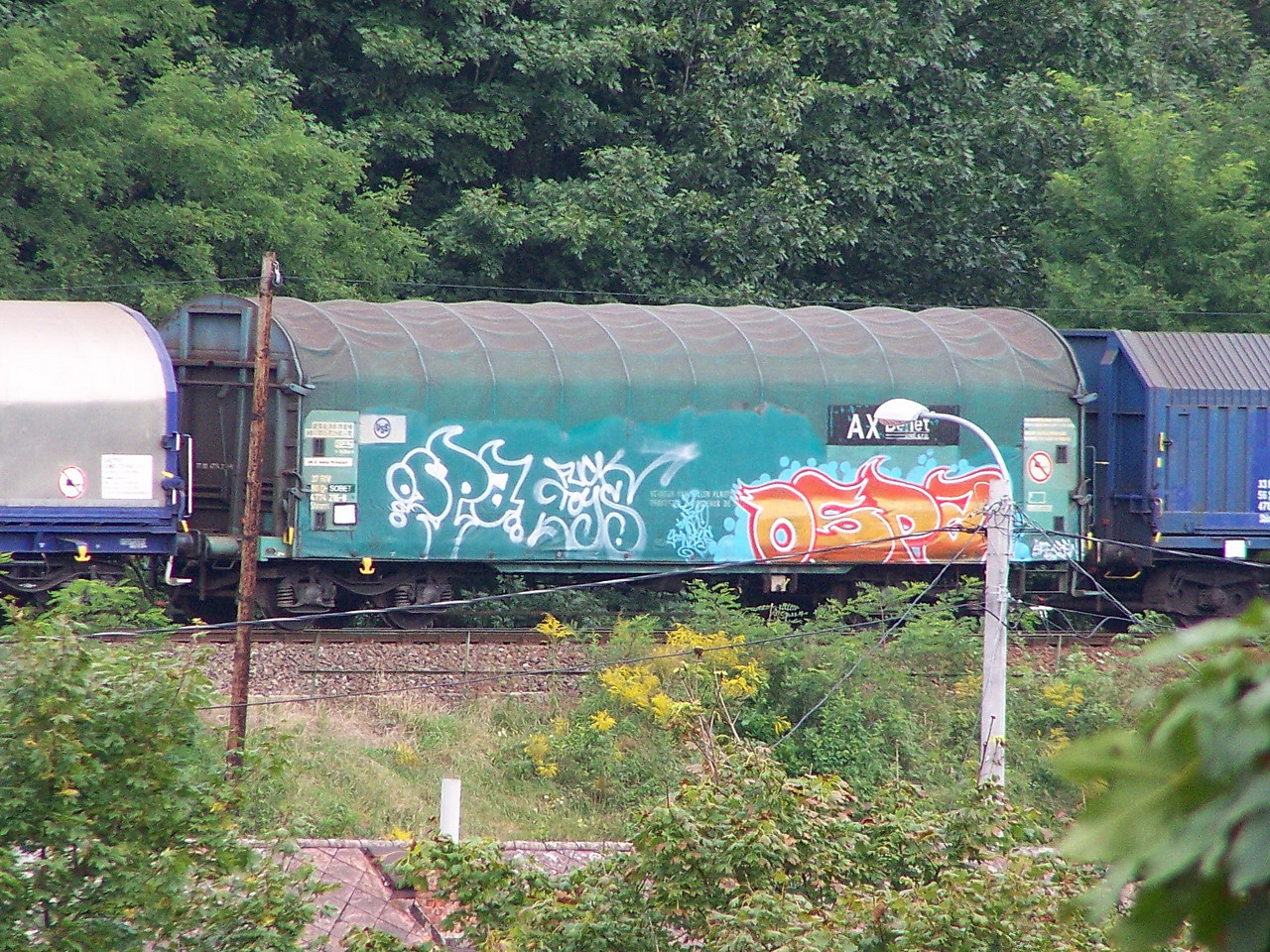 kísérletek, graffitis vonat