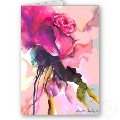 rose de amour watercolor rose card postage-p137262719179679485td